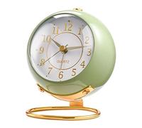 Tetino Réveil analogique pour Chambre à Coucher, Petit Bureau, veilleuse, sans tic-tac, alimenté par Piles, réveil Silencieux, réveil de Bureau au Design Simple (Vert)