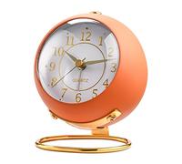 Tetino Réveil analogique, rétro-éclairage, design simple, petite horloge de bureau avec veilleuse, silencieux, sans tic-tac, alimenté par piles, pour enfants, chambre à coucher, voyage, cuisine, table