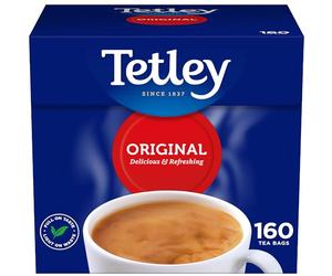 Tetley Sachets de thé noir originaux - Infusion britannique entièrement aromatisée - Parfait pour le petit déjeuner ou à tout moment - Certifié Rainforest Alliance - 160 sachets de thé (lot de 1)