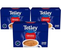 Tetley Original Rich Fresh Natural Drink Classic Black Tea Bags - Lot de 3 x 240 sachets de thé