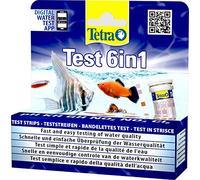 TETRA - Bandelettes de Test 6 en 1 - Pour le Contrôle de la Qualité de l'Eau - 60 Secondes - 25 Bandelettes