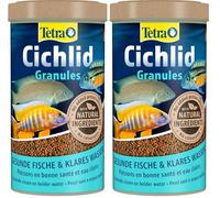 Tetra Cichlid Granules Aliment Complet pour cichlidés de Taille Moyenne Poissons Eau Douce Tropicale, 500ml (Lot de 2)