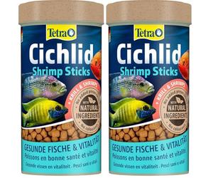 Tetra Cichlid Sticks Nourriture de Base sous Forme de granulés flottants pour cichlidés et Autres Gros Poissons d'ornement (l'emballage Peut Varier) (Lot de 2)