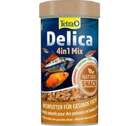 Tetra Delica Aliment naturel poissons 4 en 1 Krill Crevettes 100 ml | Krill naturel | Puces d'eau | Crevettes et larves de moustique rouge | Friandise riche en protéines