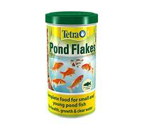 Tetra étang Flocon Poisson Nourriture, Nourriture complète pour Petits et Jeunes Poissons, Bassin 1 Litre