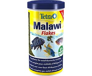 Tetra Malawi Flakes Cichlidés Herbivores 1 L | Flocons complets pour cichlidés africains | Adapté aux poissons herbivores du Malawi