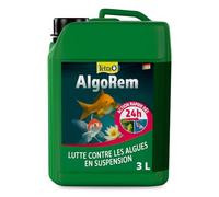 Tetra Pond AlgoRem - Traitement de l’Eau des Bassins de Jardin - Elimine l’eau verte et Limite la formation des Algues - Favorise une Eau Claire et Saine en 24H - 3 L
