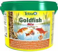 Tetra Pond Goldfish 3in1 Mix - Mélange d'aliments pour poissons en flocons, bâtonnets et gammarus pour tous les poissons rouges et d'eau froide du bassin, seau de 10 L