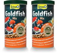 Tetra Pond Goldfish Mix - Mélange Complet de Sticks, Flocons, Gammarus - Aliment pour Poissons Rouges de Bassin et de Jardin - Enrichis en Oligo-éléments, Vitamines Essentiels, Spiruline - 1 L