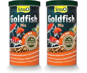 Tetra Pond Goldfish Mix - Mélange Complet de Sticks, Flocons, Gammarus - Aliment pour Poissons Rouges de Bassin et de Jardin - Enrichis en Oligo-éléments, Vitamines Essentiels, Spiruline - 1 L