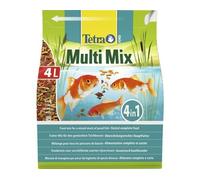 Tetra Pond Multi Mix - Alimentation pour poissons de bassin mixte, contient quatre types d'aliments différents (aliments en flocons, bâtonnets alimentaires, gammarus, gaufrettes), sachet de 4 L