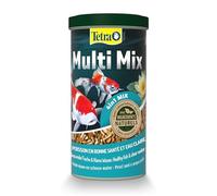 Tetra Pond Multi Mix - Alimentation Quotidienne pour Différentes Espèces de Poissons de Bassin - Mélange Complet d'Aliments : Flocon, Stick, Wafer, Gammarus - Favorise Vitalité et Energie - 1 L