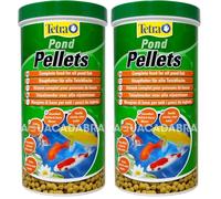 Tetra Pond Pellets - Alimentation Quotidienne idéale pour Tous Les Poissons de Bassin - Granules Enrichis en Oligo-éléments, Vitamines Essentiels, Caroténoïdes - 1 L (Lot de 2)