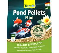 Tetra Pond Pellets Mini - Alimentation Quotidienne idéale pour tous les Petits Poissons de Bassin jusqu’à 15 cm - Mini Granules Enrichis en Oligo-éléments, Vitamines essentiels, Caroténoïdes - 4 L