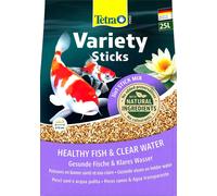 Tetra Pond Variety Sticks - Mélange d'aliments pour Poissons composé de Trois bâtons différents, pour la santé, la Couleur et la vitalité de Tous Les Poissons de Bassin, Sac de 25 l