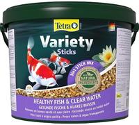 Tetra Pond Variety Sticks - Mélange Complet d’Aliments en Stick pour tous les Poissons de Bassin - Enrichis en Oligo-éléments, Vitamines essentiels, Caroténoïdes, Fibres - Ne pollue pas l’eau - 10 L