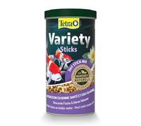 Tetra Pond Variety Sticks - Mélange Complet d’Aliments en Stick pour tous les Poissons de Bassin - Enrichis en Oligo-éléments, Vitamines essentiels, Caroténoïdes, Fibres - Ne pollue pas l’eau - 1 L