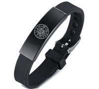Tetragrammaton Pentacle Pentagramme Nom de Dieu Amulette Symbole Bracelet Silicone Protection Spirituelle Géométrie Sacrée Bracelet Bracelet Bracelet Salomon Talisman Bijoux pour Adultes Adolescents