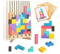 Tetris en Bois,Jouets Montessori,Jouets éducatifs,Jeux Montessori 3 4 5 6 Ans, Jigsaw,Multicolores, Blocs Géométriques, Jeu Educatif en Bois Puzzle à Empiler et de Tri Cadeau Garçon Fille