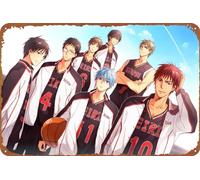 Tetsuya Kuroko Kuroko's Basketball Taiga Kagami Teppei Kiyoshi Junpei Hyūga Rinnosuke Mitobe Shinji Koganei Shun Izuki Affiche en métal Décoration murale rétro 20,3 x 30,5 cm