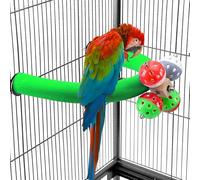 TeTupGa Perchoir en forme de U pour perroquet - Jouet pour animal domestique - Plateforme de sable - Meulage des pattes - Bâton propre - Accessoire pour conures, perruches et calopsittes (vert