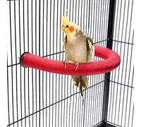 TeTupGa Perchoir en forme de U pour perroquet,Jouet pour animal domestique,Plateforme d'oiseau,Sable,Pattes,Bâton de nettoyage,Cage d'exercice pour conures, perruches, calopsittes,Rouge,Taille S