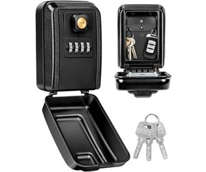 TEUEN Boite a Clefs Securisee Exterieur, Grand Boite à clés sécurisée Etanche à l'eau et à la Rouille,Porte Clef Mural avec Code à 4 Chiffres pour la Maison, Le Garage, L'école,AirBnB