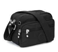 TEUEN Petit Sac bandoulière Femme, Léger Sac Porté épaule Imperméable en Nylon Sac à Main Loisir avec Multi-poches et Bandoulière Réglable Sac Besace ete Zippé pour Femme Filles