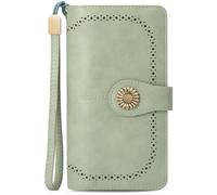 TEUEN Porte Feuilles pour Femme Grande Capacite, Porte Monnaie Femmes RFID Blocage avec Chequier,Identité Emplacements Cartes, Organiseur à Glissière pour Pièces de Monnaie pour Cadeau Femme