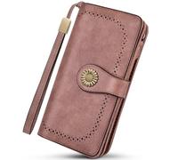 TEUEN Porte Feuilles pour Femme Grande Capacite, Porte Monnaie Femmes RFID Blocage avec Chequier,Identité Emplacements Cartes, Organiseur à Glissière pour Pièces de Monnaie pour Cadeau Femme
