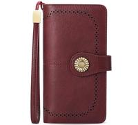 TEUEN Porte Feuilles pour Femme Grande Capacite, Porte Monnaie Femmes RFID Blocage avec Chequier,Identité Emplacements Cartes, Organiseur à Glissière pour Pièces de Monnaie pour Cadeau Femme