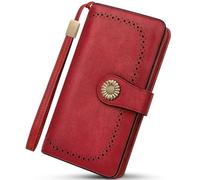 TEUEN Portefeuille Femme Grande Capacité, Porte Monnaie en en Cuir Synthétique avec Blocage RFID, Portefeuille Classique et Vintage avec Plusieurs Emplacements pour Cartes et Boîte Cadeau