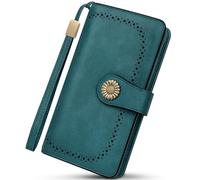 TEUEN Portefeuille Femme Grande Capacité, Porte Monnaie en en Cuir Synthétique avec Blocage RFID, Portefeuille Classique et Vintage avec Plusieurs Emplacements pour Cartes et Boîte Cadeau