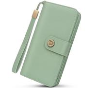 TEUEN Portefeuille Femme Grande Capacité, Porte Monnaie en en Cuir Synthétique avec Blocage RFID, Portefeuille Classique et Vintage avec Plusieurs Emplacements pour Cartes et Boîte Cadeau