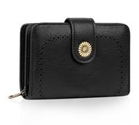 TEUEN Portefeuille Femme Vintage en Simili Cuir - Porte Monnaie Zippé avec 16 Cartes et RFID Blocage - Portefeuille Moyen Cadeau Élégant pour Femme (Coffret Cadeau Inclus)
