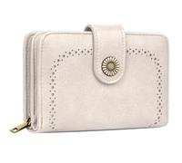 TEUEN Portefeuille Femme Vintage en Simili Cuir - Porte Monnaie Zippé avec 16 Cartes et RFID Blocage - Portefeuille Moyen Cadeau Élégant pour Femme (Coffret Cadeau Inclus)