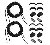 Teuena 2 Paires Kit de Lacet de Rechange pour Salomon Chaussures, Lacets sans Nœuds pour S-alomon Speedcross Chaussures de Ski, Système Quicklace pour Hommes, Femmes et Enfants, 140cm (Noir