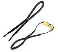 Teuena Lot de 2 Cordon Lunettes Sport, Sangle de Lunettes Homme Femme, Maintien for Elastic Attache Lunette, Sécurité pour Lunettes de Sports Nautiques Flottantes pour la Voile et le Surf (Noir)