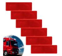 Teuena Lot de 6 Catadioptres Autocollants 14,8 * 4,8cm, Catadioptre Remorque Rectangulaires Jaune pour Accessoire Velo Accessoire Moto Remorque Voiture Camion Camping-Cars Caravanes Clôtures (Rouge)