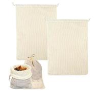 Teuena Sac de cuisine réutilisable en maille - 20 x 30 cm - Pour la cuisson des légumineuses - Sacs en coton lavables pour pois chiches cuits, soupes, ragoûts