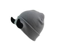 Teufel Chapeau en tricot à cornes pour femme, hip hop, daemon, hiver chaud, ski et activités de plein air, Gris, Taille Unique