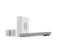 Teufel CINEBAR 11 4.1 Mk4 - Barre de son Dolby Atmos avec caisson de basses sans fil et haut-parleurs arrière, système de son Bluetooth aptX, HDMI CEC, 4K-Pass-Through - blanc