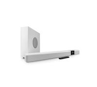 Teufel CINEBAR 22-5.1 Dolby Atmos Barre de Son avec Caisson de Basses sans Fil Peu encombrant, 8 tonalités, systèmes Home cinéma, HDMI 3D Arc CEC, Pass-Through 4K, Panneau Tactile- Blanc