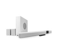 Teufel CINEBAR 22-7.1 Dolby Atmos Barre de Son avec Caisson de Basses sans Fil Peu encombrant, 8 tonalités, systèmes Home cinéma, HDMI 3D Arc CEC, Passe 4K, Panneau Tactile - Blanc
