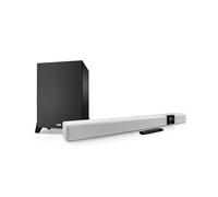 Teufel CINEBAR 22 Power Edition Barre de Son Dolby Atmos 5.1 avec Caisson de Basses Puissant sans Fil, 8 tonalités, systèmes Home cinéma, HDMI 3D Arc CEC, Passe 4K, Panneau Tactile - Blanc