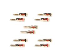 Teufel Jeu de fiches Banane Devil (5 Paires) plaqué Or avec borne à vis pour câbles jusqu'à 4 mm² (Noir/Rouge)