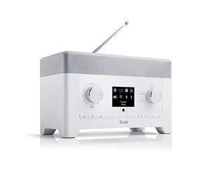 Teufel Radio 3SIXTY Poste Radio WiFi et Bluetooth, Radio FM/Dab+, Spotify Connect et Amazon Music, Design Vintage, Son 360° avec Fonction réveil (Blanc)