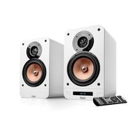 Teufel Ultima 25 Active 2 - Paire d'enceintes bibliothèque Actives | HDMI ARC/CEC, Bluetooth, Optique, AUX, carte son USB-C Radio numérique DAB+ intégrée et radio FM, blanc