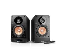 Teufel Ultima 25 Active Paire d'enceintes bibliothèques Actives - Noir | Récepteur AV intégré, Bluetooth 5.0 avec aptX® et AAC, Radio DAB+, multiples options de connectivité,
