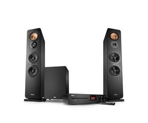 Teufel Ultima 40 Kombo 3 Power Edition - Système stéréo HiFi 2.1 avec caisson de basses puissant et récepteur CD, Wi-Fi, LAN, radio DAB+-FM, USB-C, HDMI ARC CEC, connexion étendue (noir)